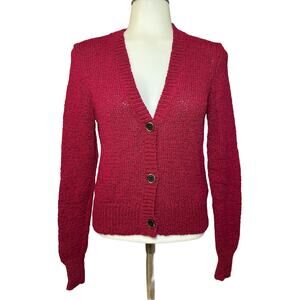 Lauren Ralph Lauren Cardigan Sweater Women’s Medium Loose Knit Cozy Knit Staple